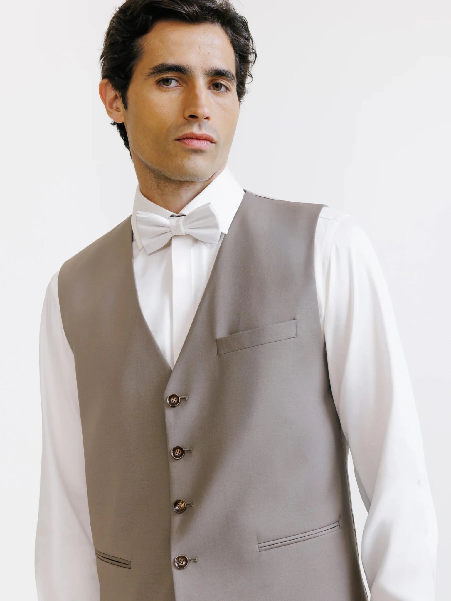 Gilet ville avec laine majoritaire taupe - IZAC