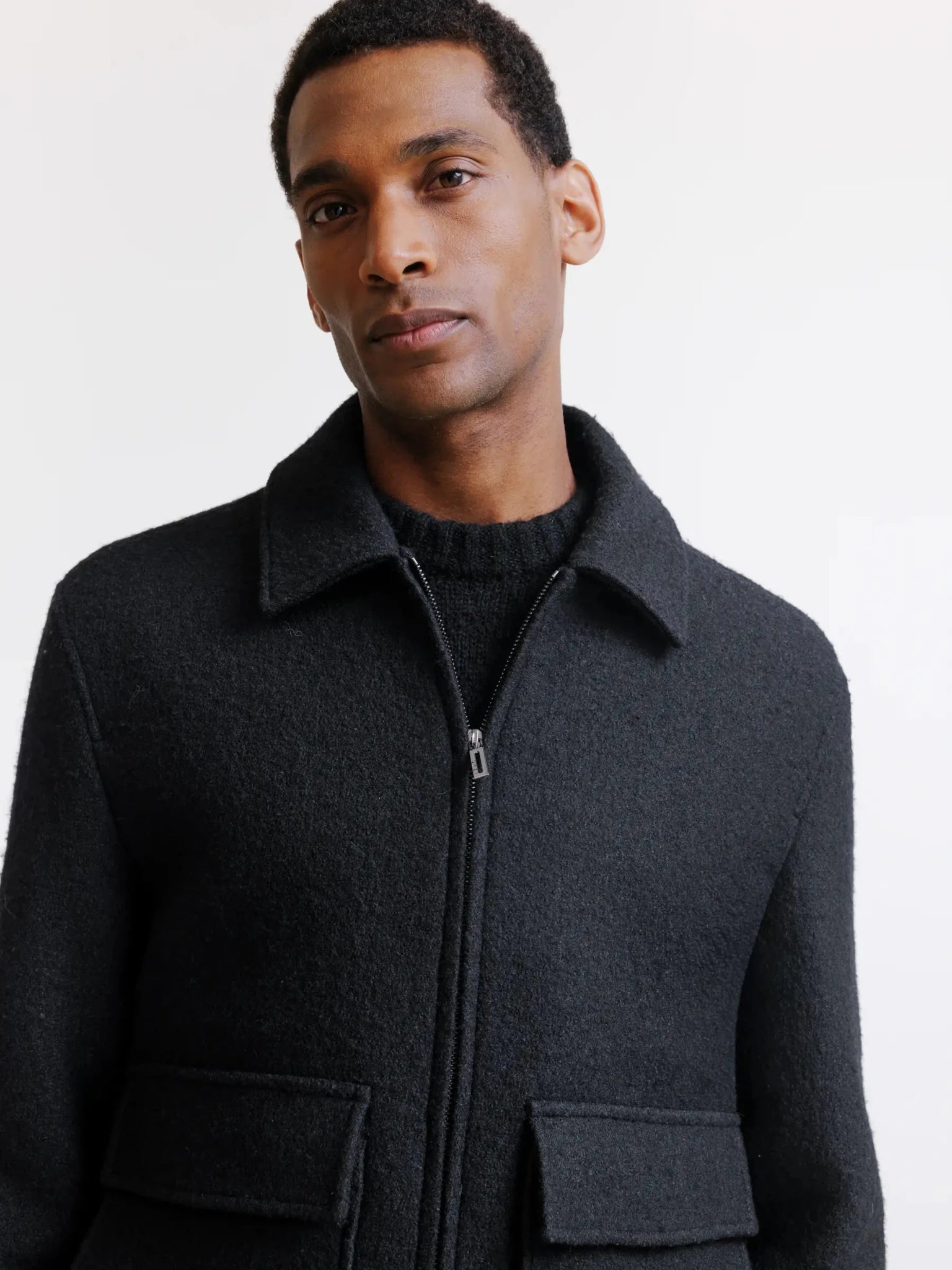 Blouson col chemise noir - IZAC
