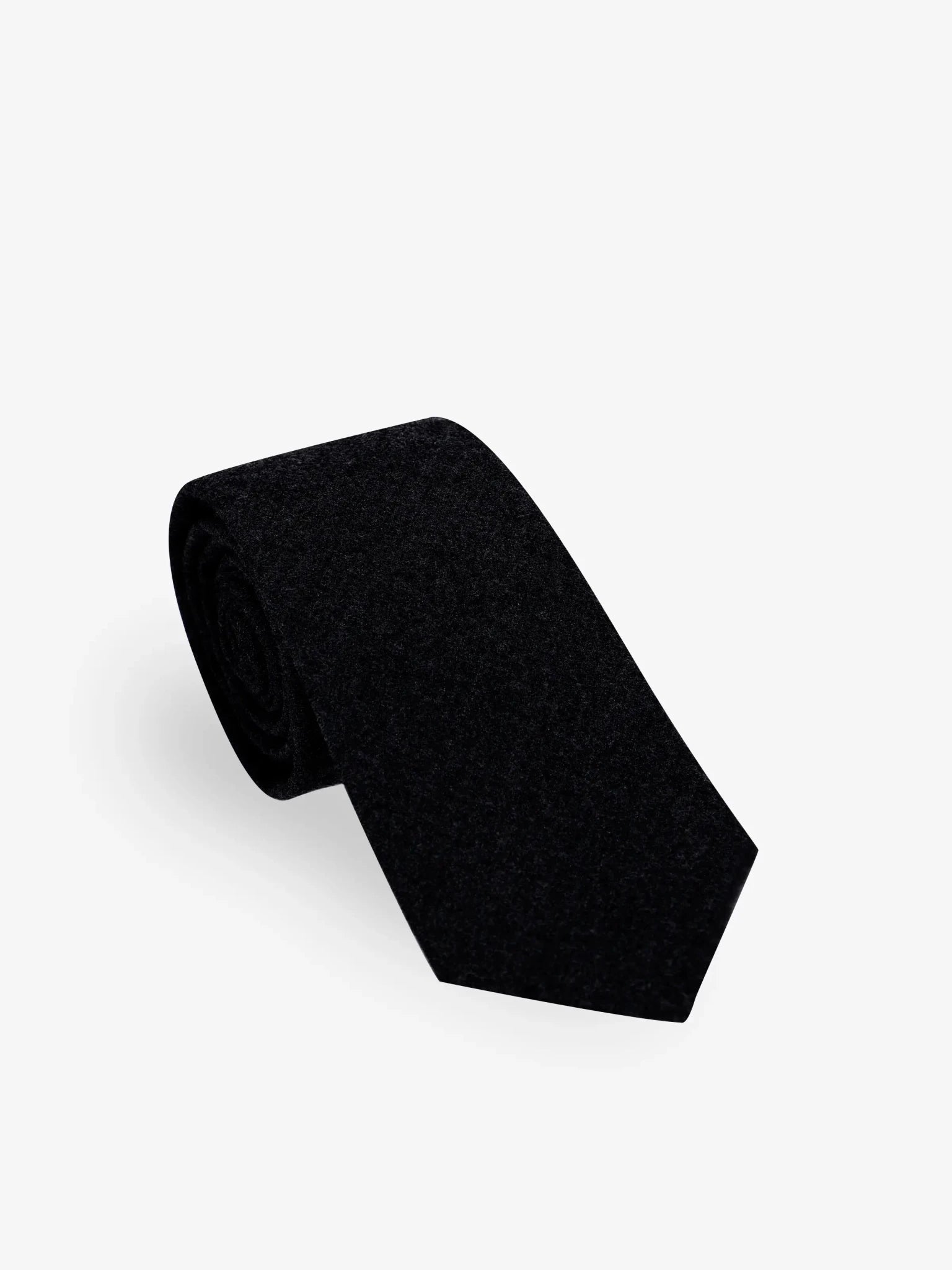 Cravate unie flanelle noire - IZAC