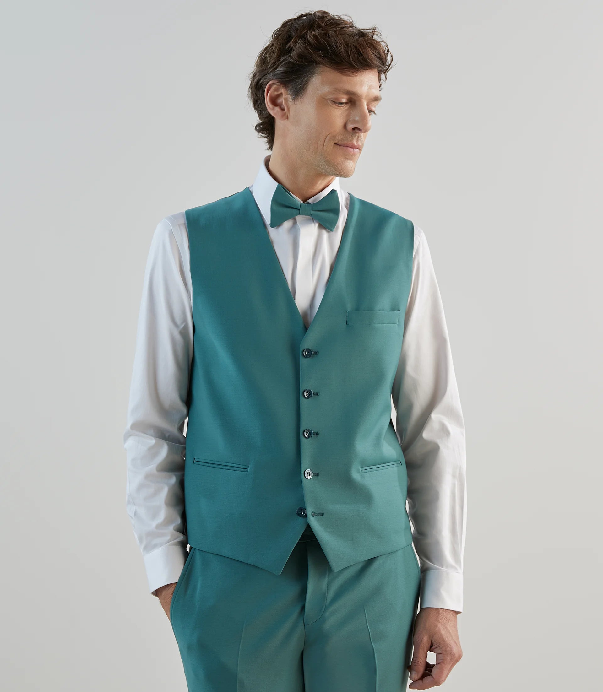 Gilet ville en laine majoritaire vert - IZAC