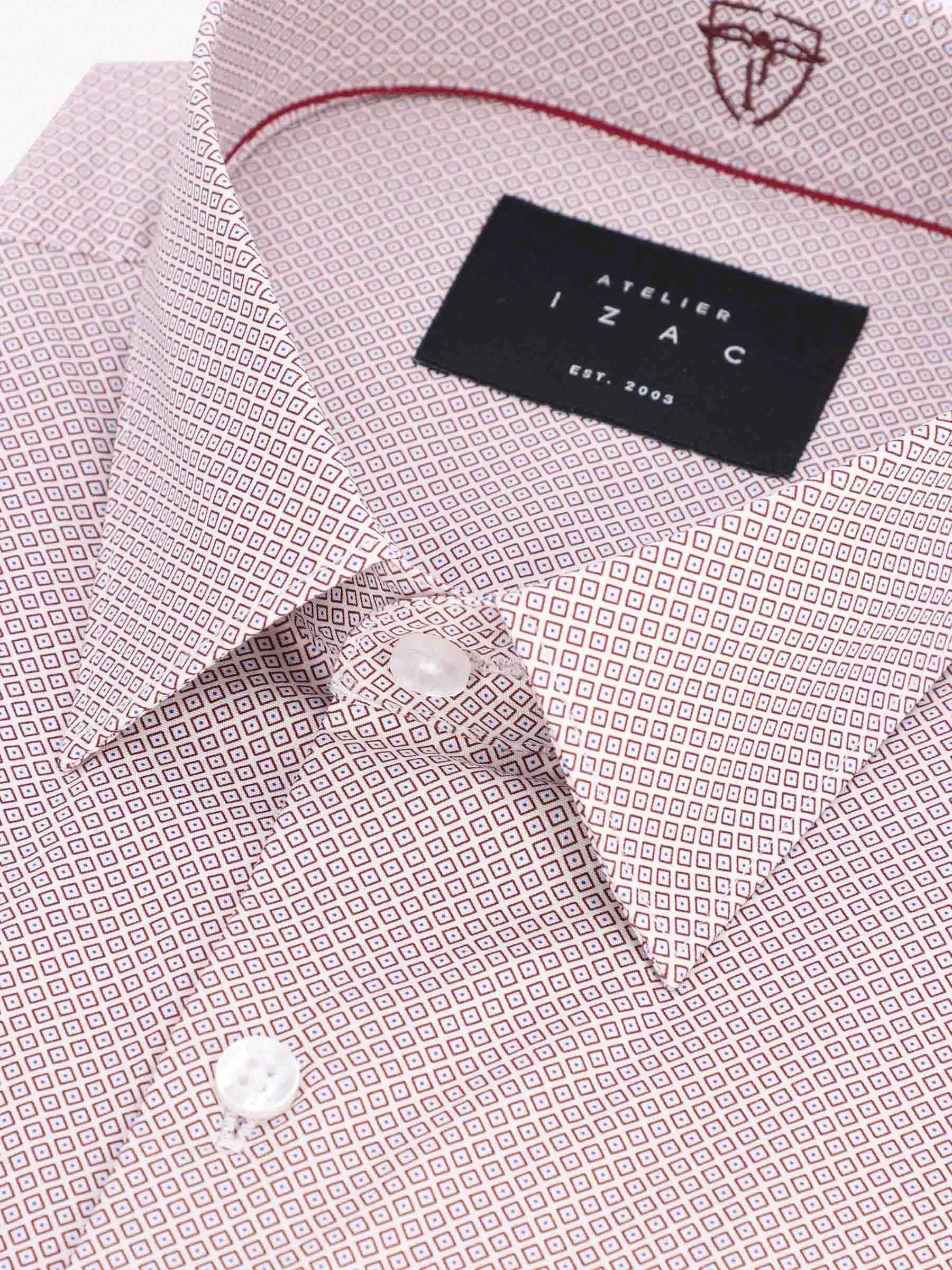 Chemise fantaisie bordeaux - IZAC