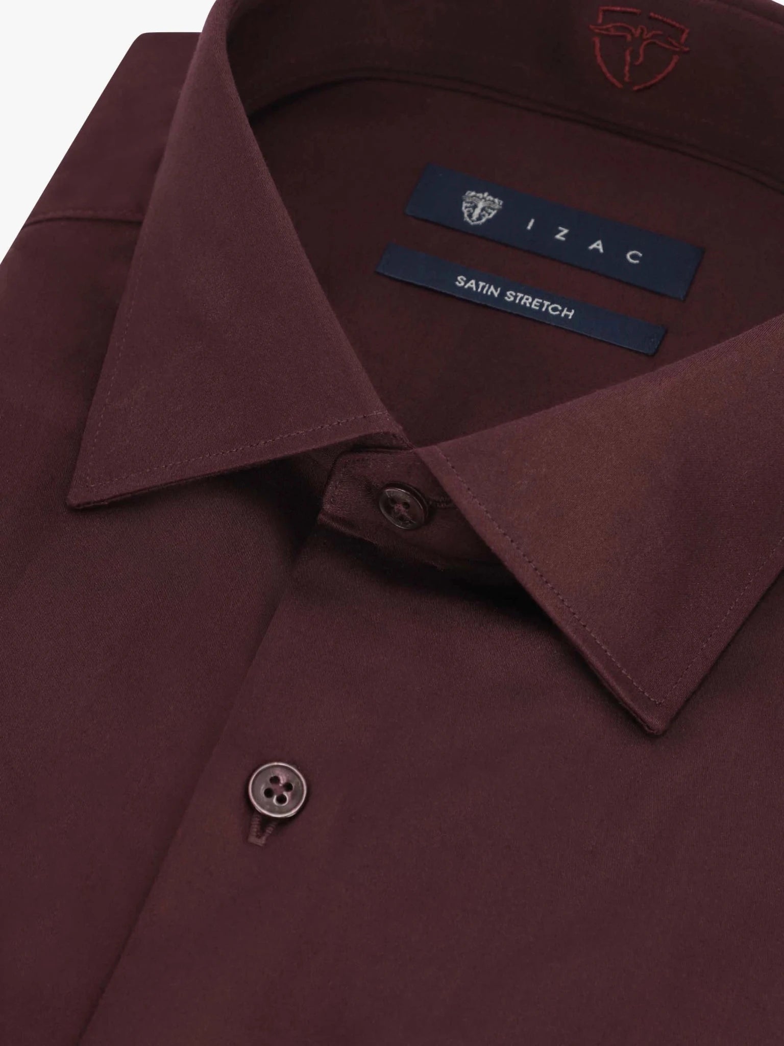 Chemise en satin de coton prune - IZAC