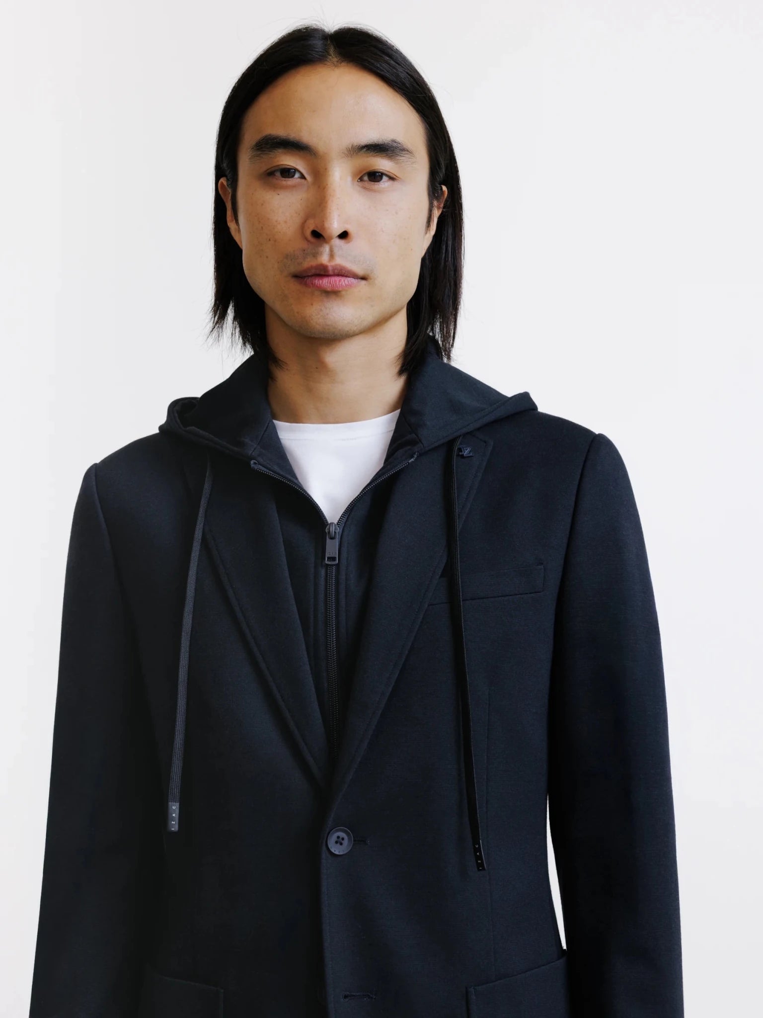 Veste en maille avec parementure marine - IZAC