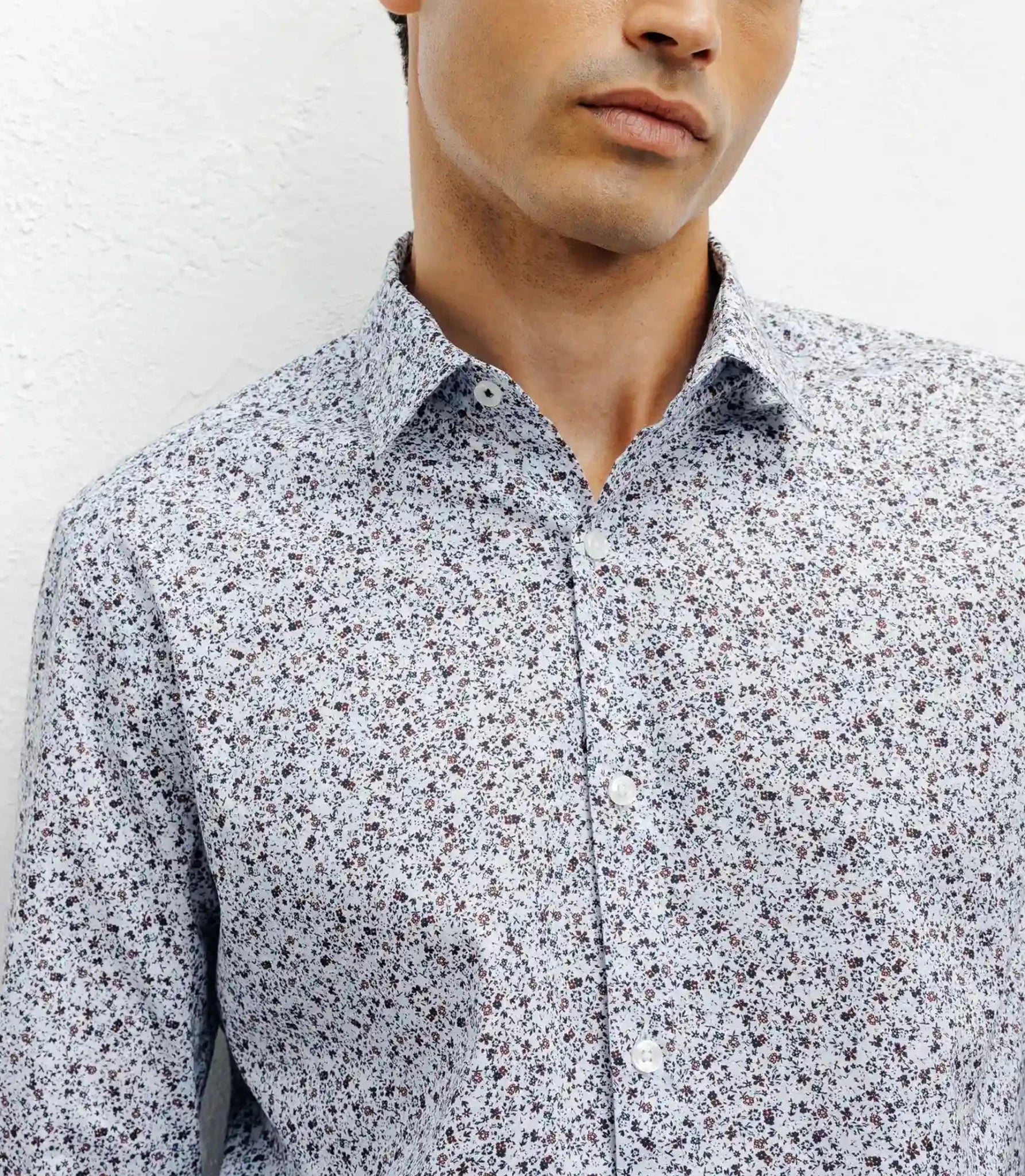 Chemise casual imprimée fleurs ciel - IZAC