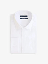 Chemise slim en satin de coton blanche - IZAC
