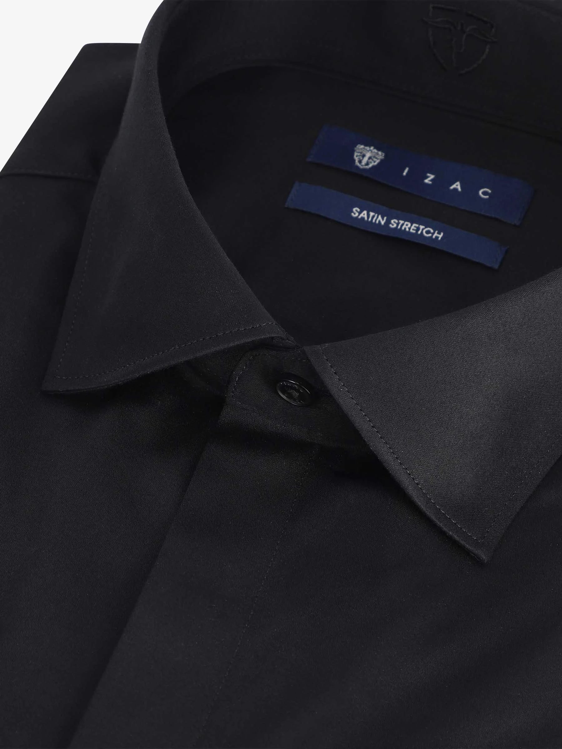 Chemise en satin de coton noir - IZAC