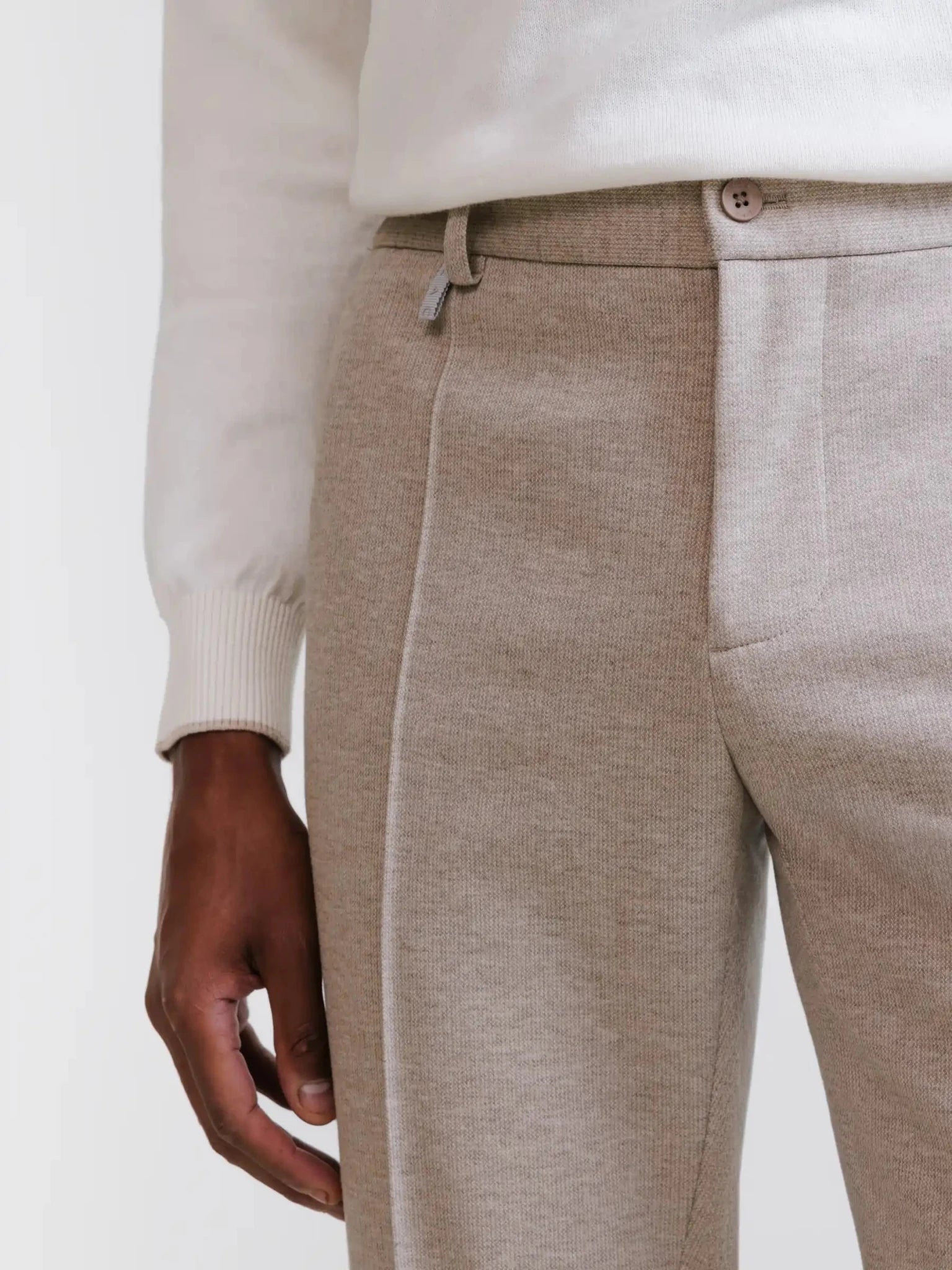 Pantalon ville en maille beige - IZAC