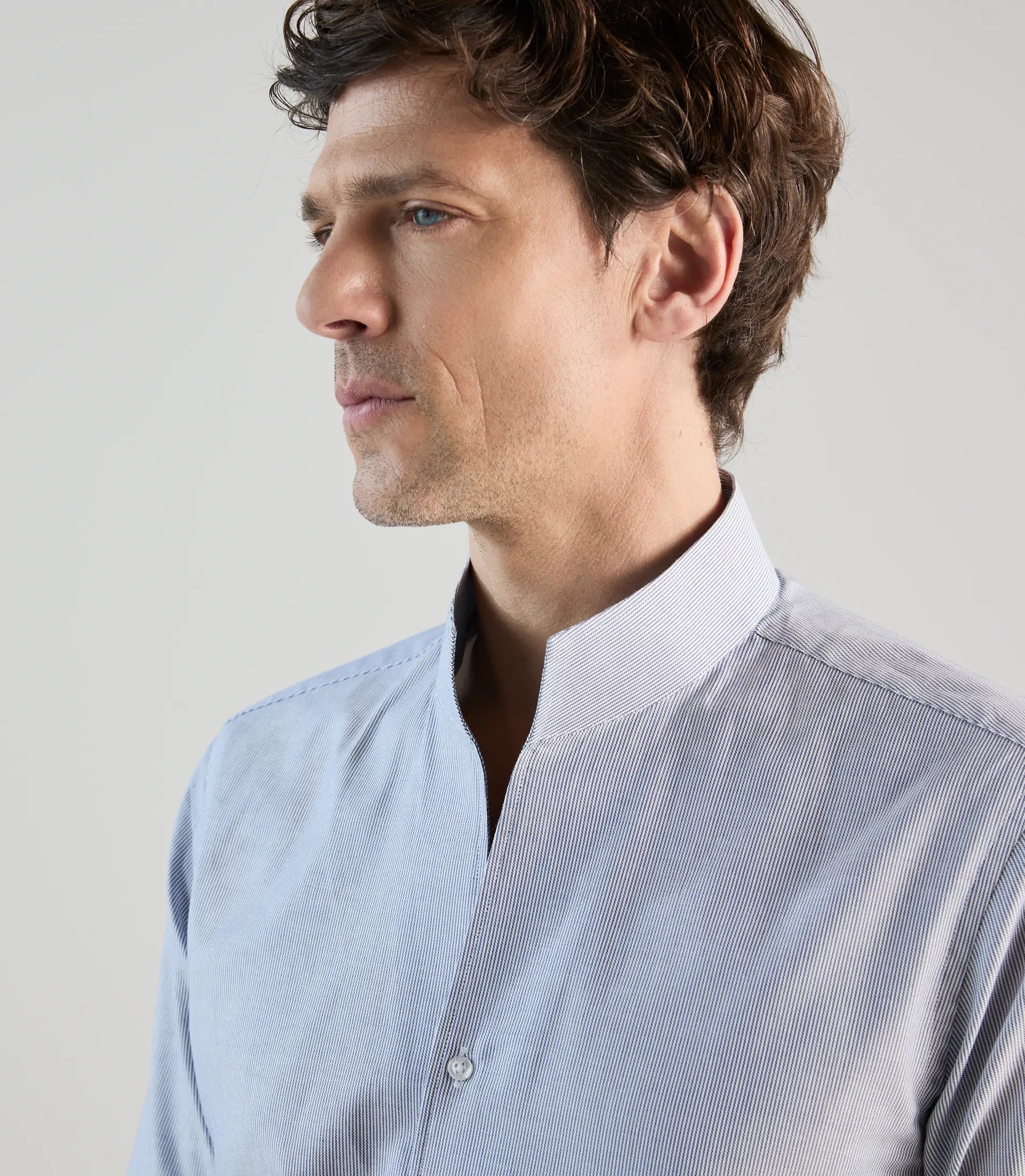 Chemise col philosophe marine - IZAC
