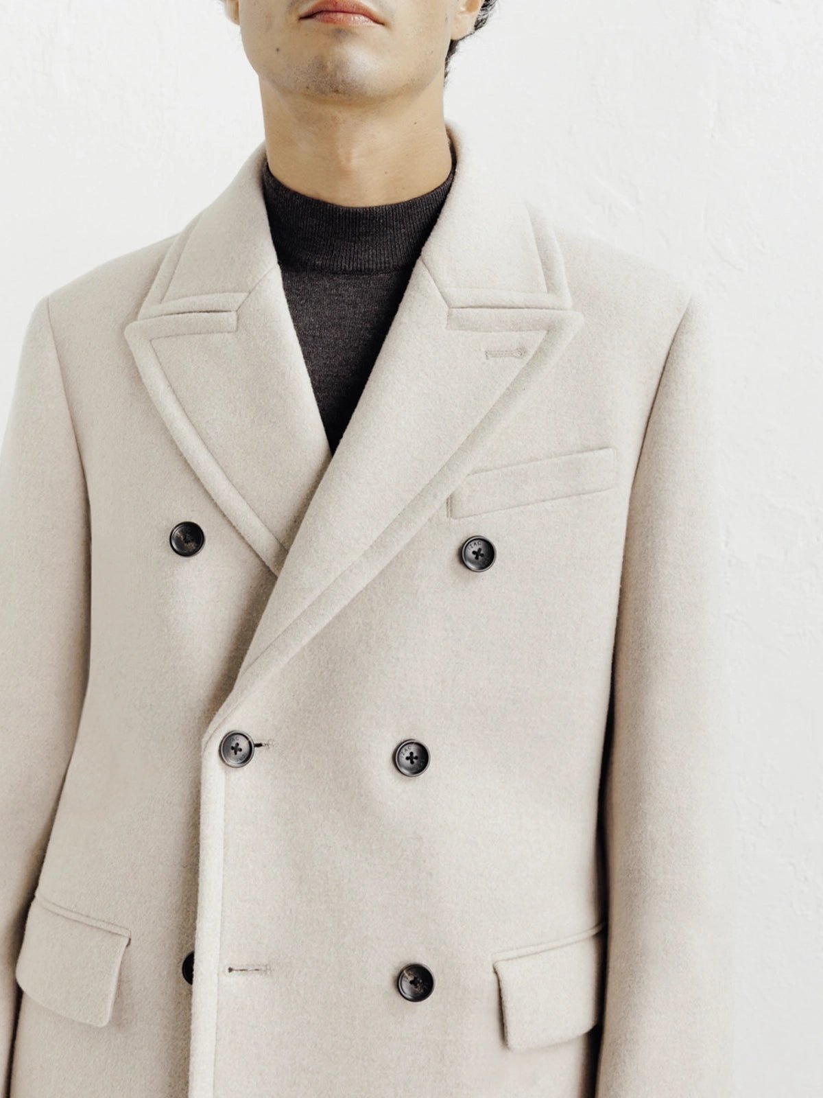Manteau ville croisé beige - IZAC