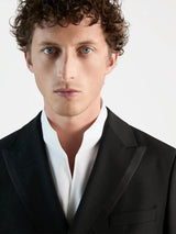 Black double-breasted suit