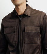 Blouson col chemise marron - IZAC