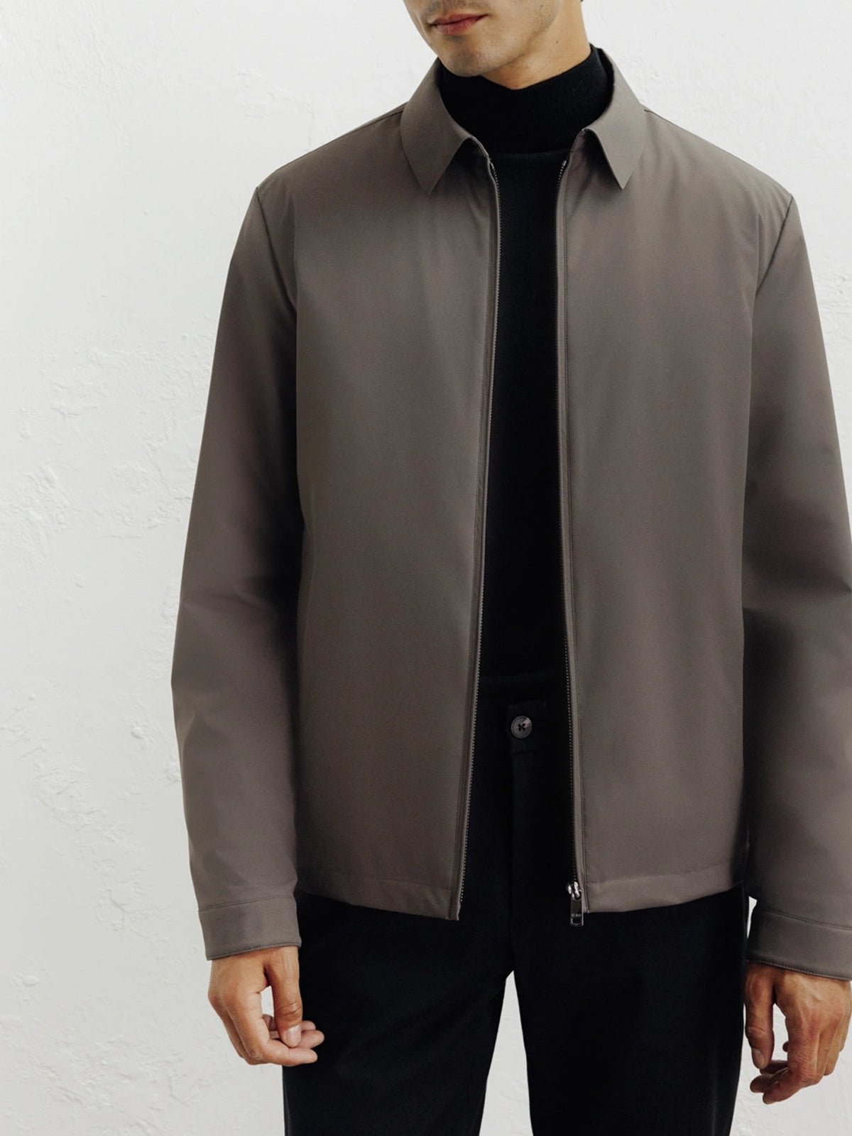 Blouson col chemise taupe - IZAC