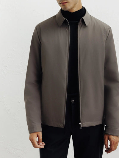 Blouson col chemise taupe - IZAC