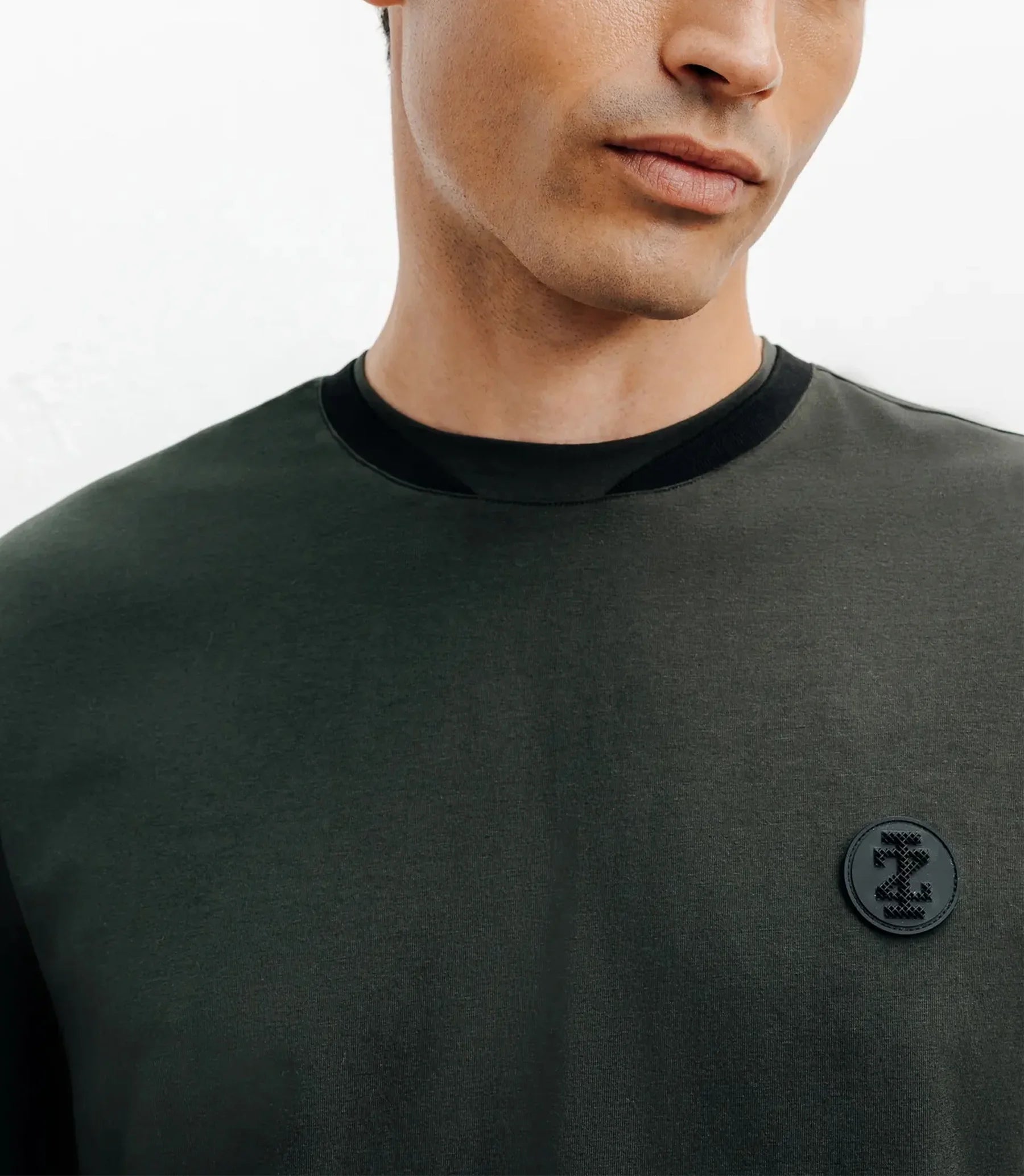 T-shirt col teddy kaki