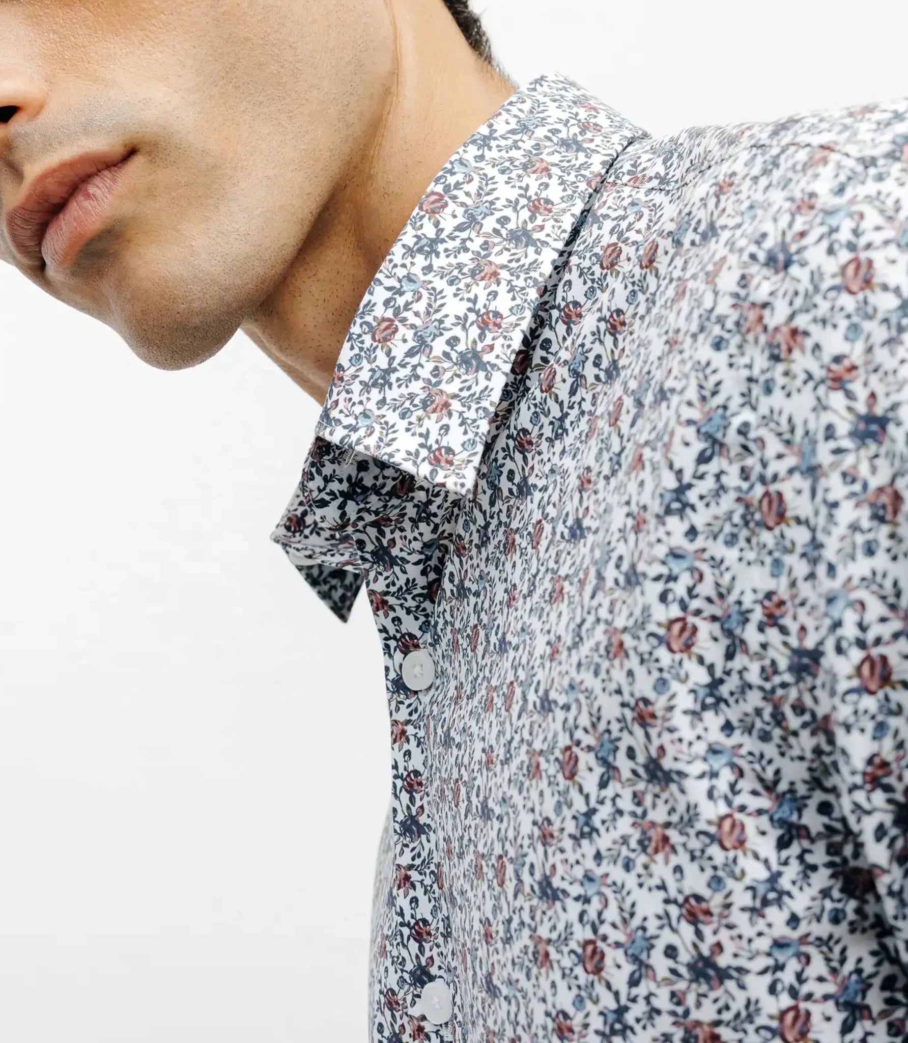 Chemise casual imprimé fleurs bleu - IZAC