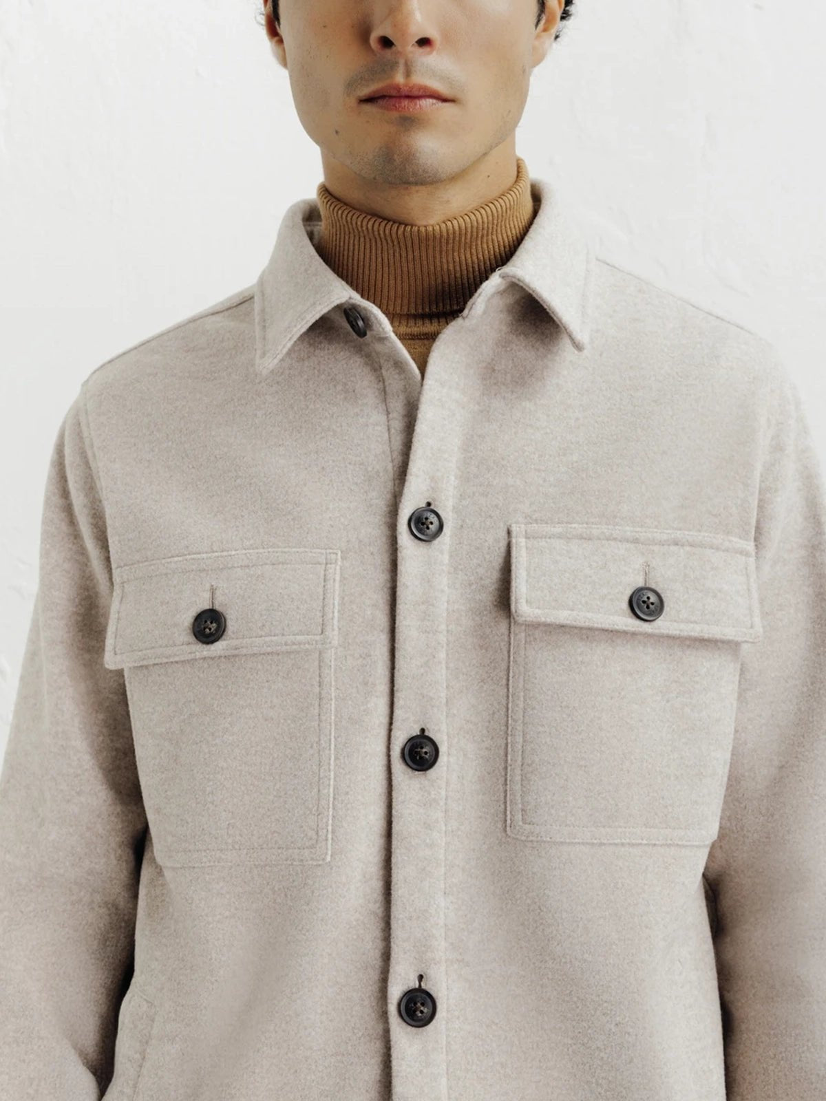 Veste casual col chemise beige - IZAC