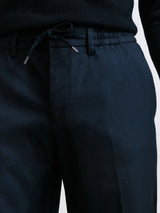 Navy flannel city trousers