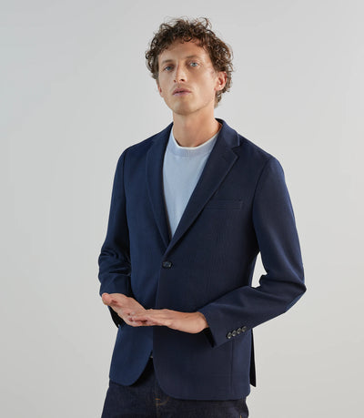 Veste casual en tissu armuré marine - IZAC