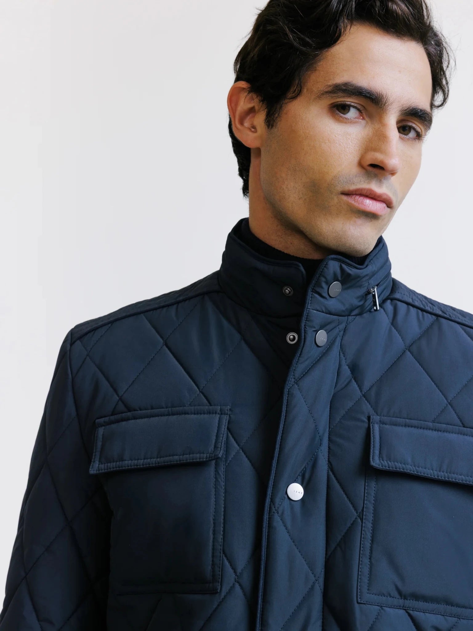 Blouson col montant marine - IZAC