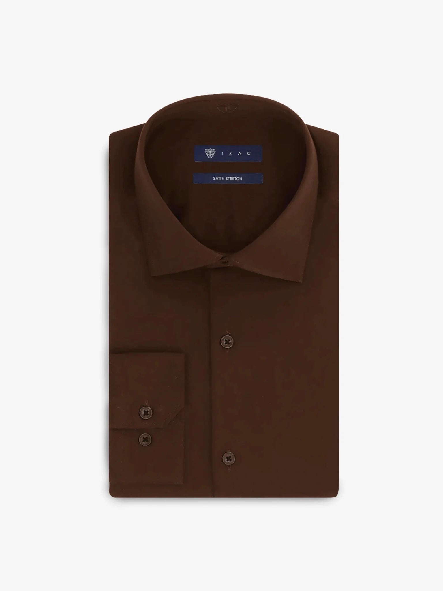 Chemise en satin de coton marron - IZAC