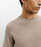 Pull col rond jeux de points beige - IZAC