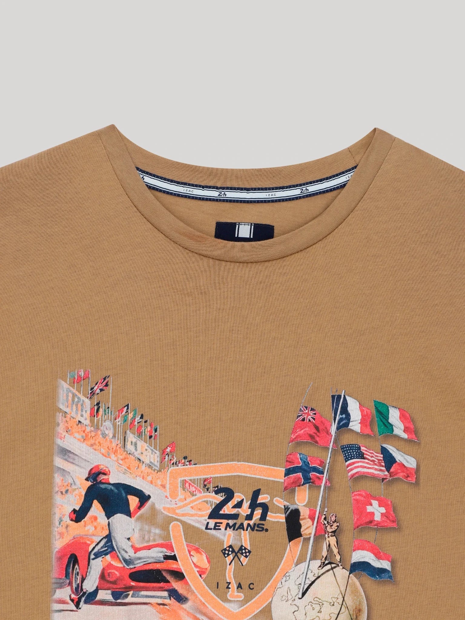 T-shirt col rond camel 24h Le Mans - IZAC