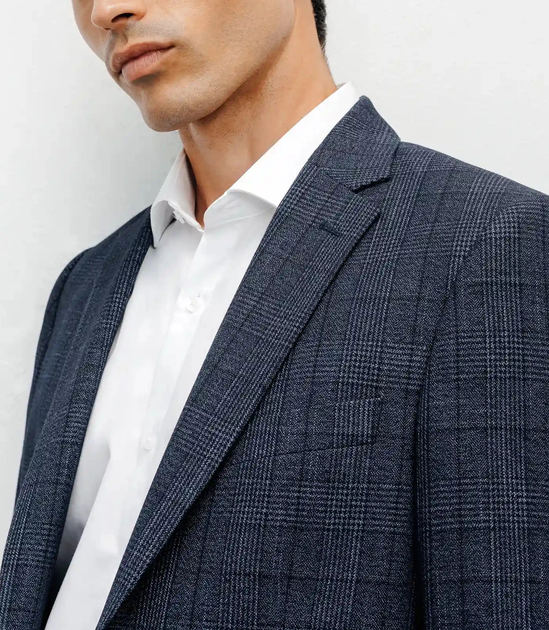 Veste ville Prince de Galles bleu denim - IZAC