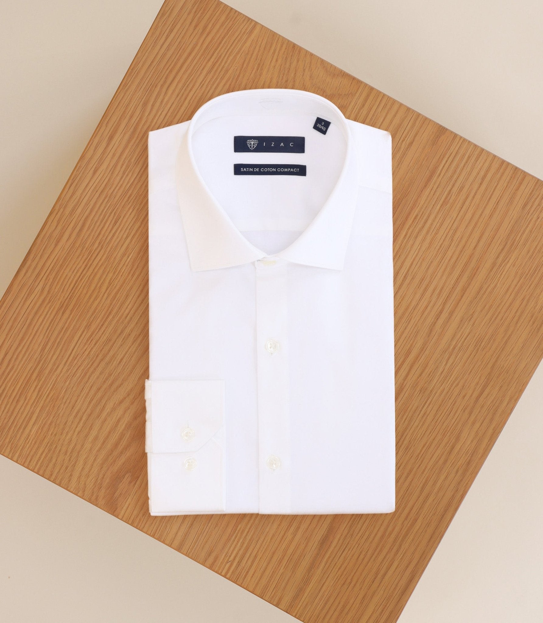 Chemise en satin de coton écru - IZAC