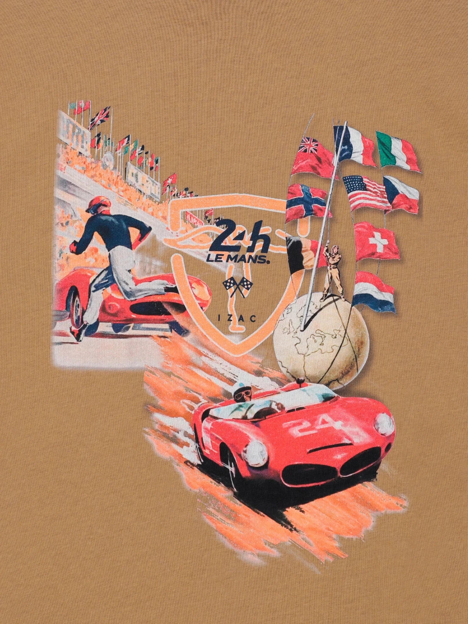 T-shirt col rond camel 24h Le Mans - IZAC
