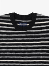 Black striped crew neck sweater