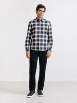 Chemise à carreaux noire