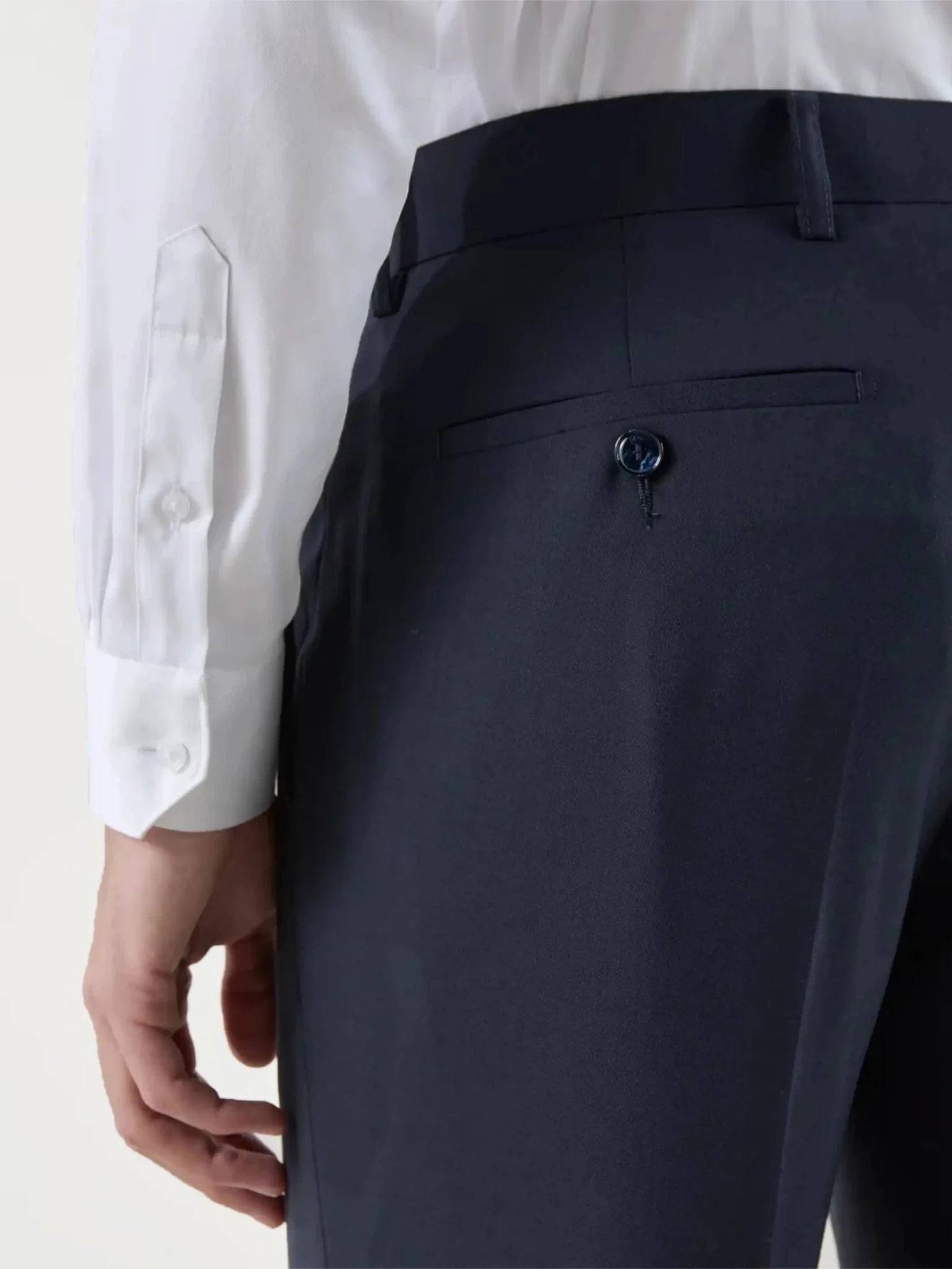 Pantalon ville 100% laine bleu marine - IZAC