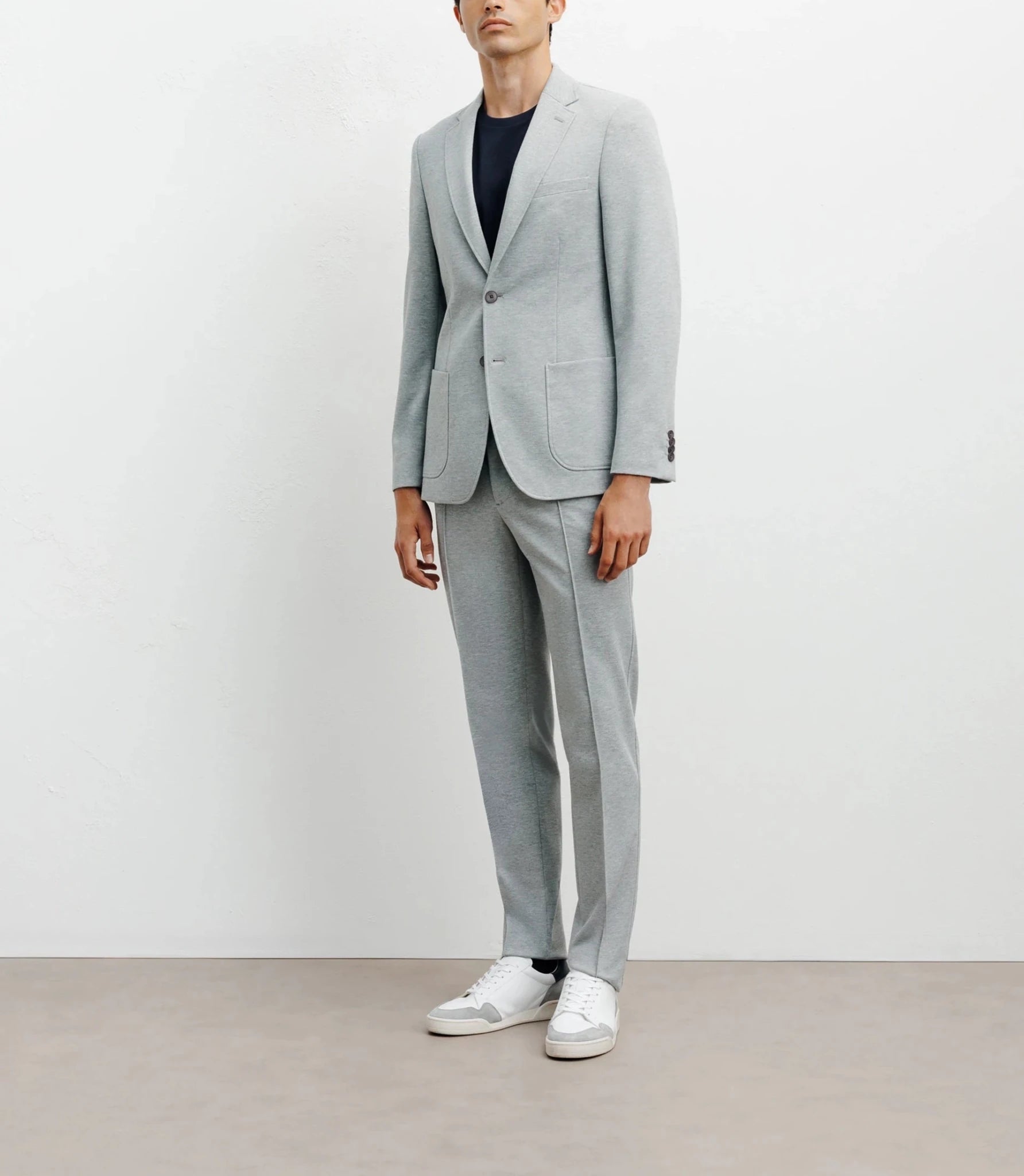 Veste ville en maille 2 boutons gris - IZAC