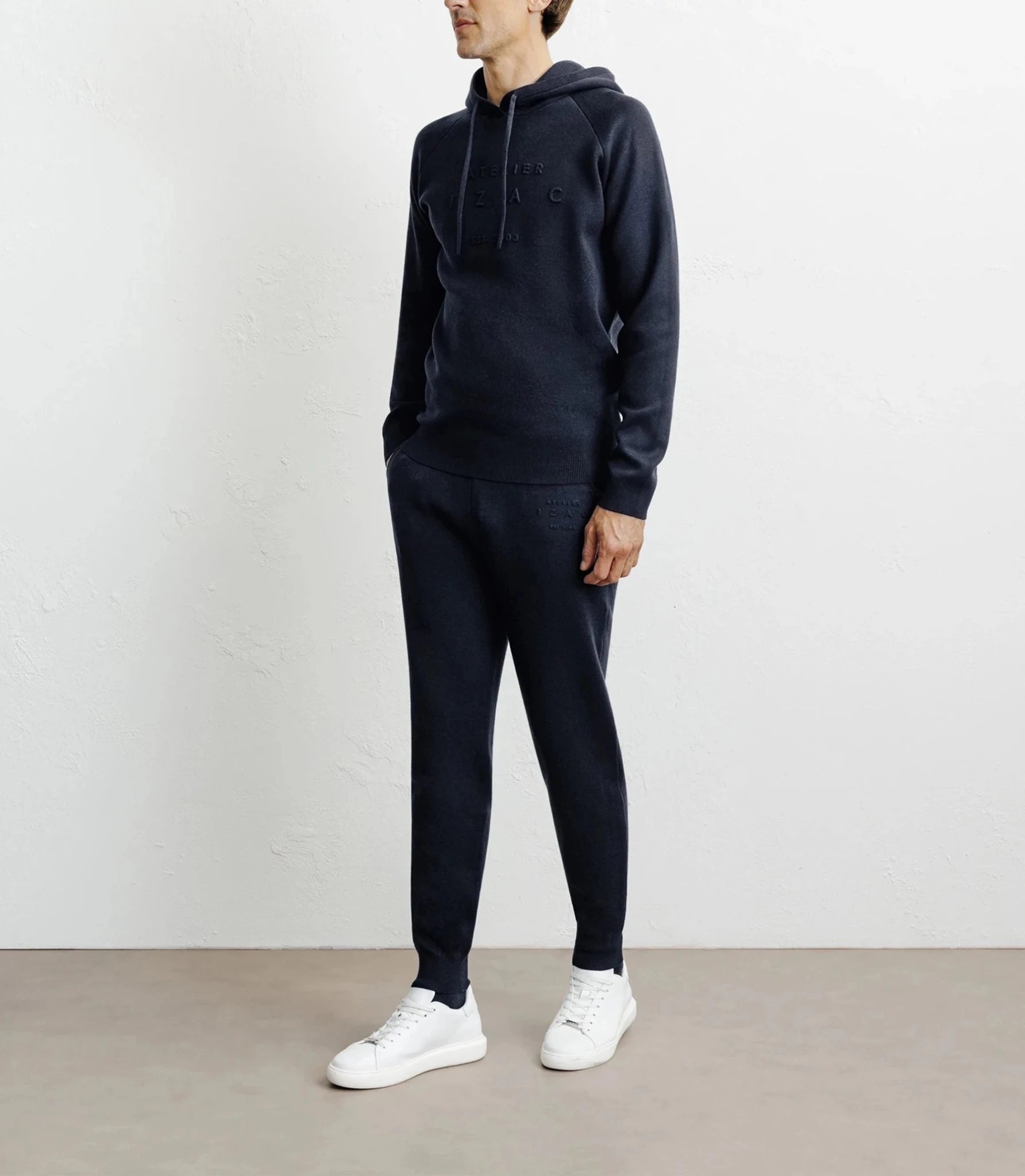 Navy knit hoodie