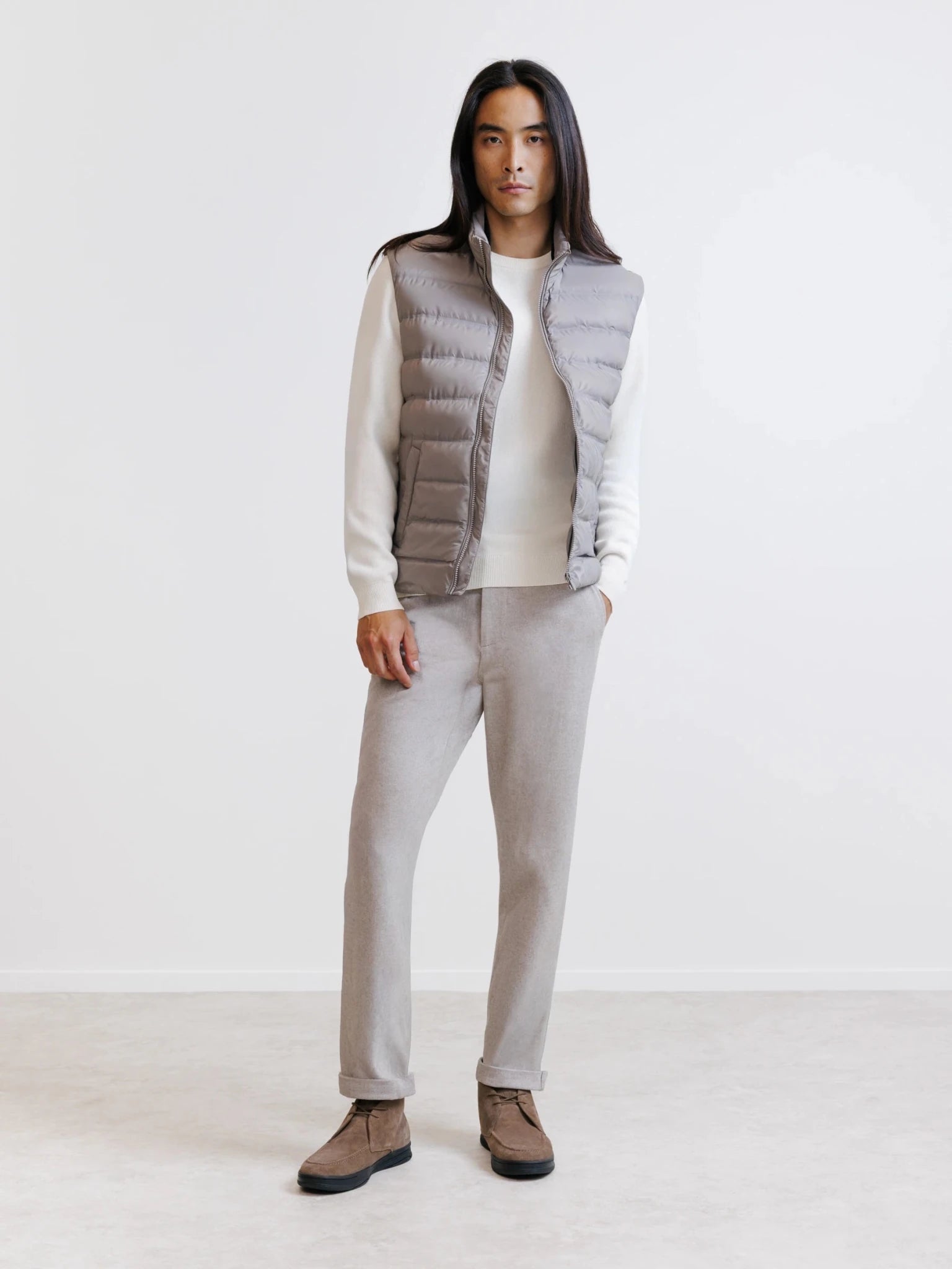 Doudoune sans manches taupe - IZAC