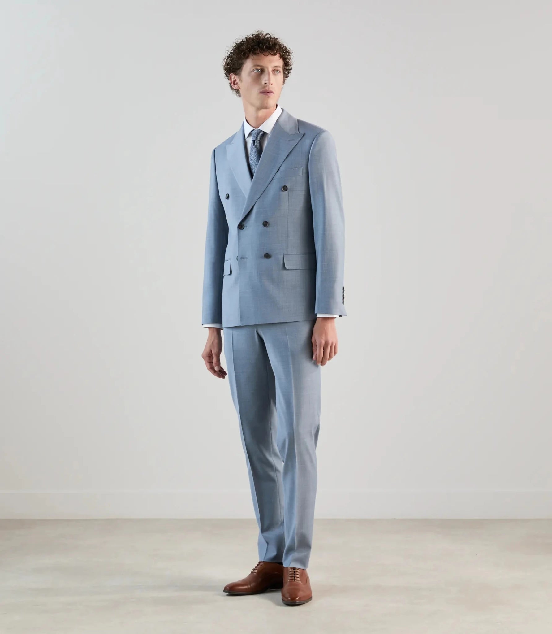 Costume croisé bleu ciel - IZAC