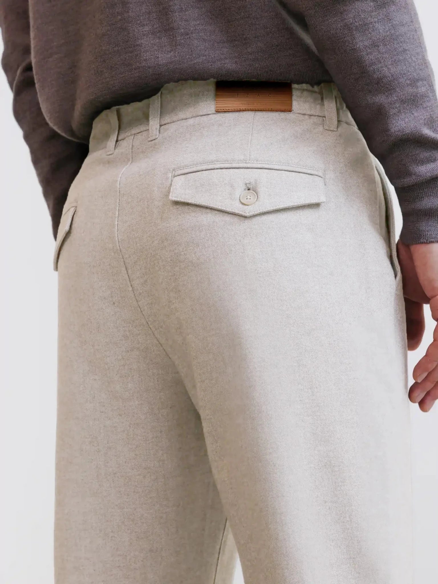 Pantalon flanelle ecru
