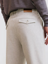 Pantalon flanelle ecru