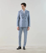 Costume croisé en laine mélangée bleu ciel - IZAC