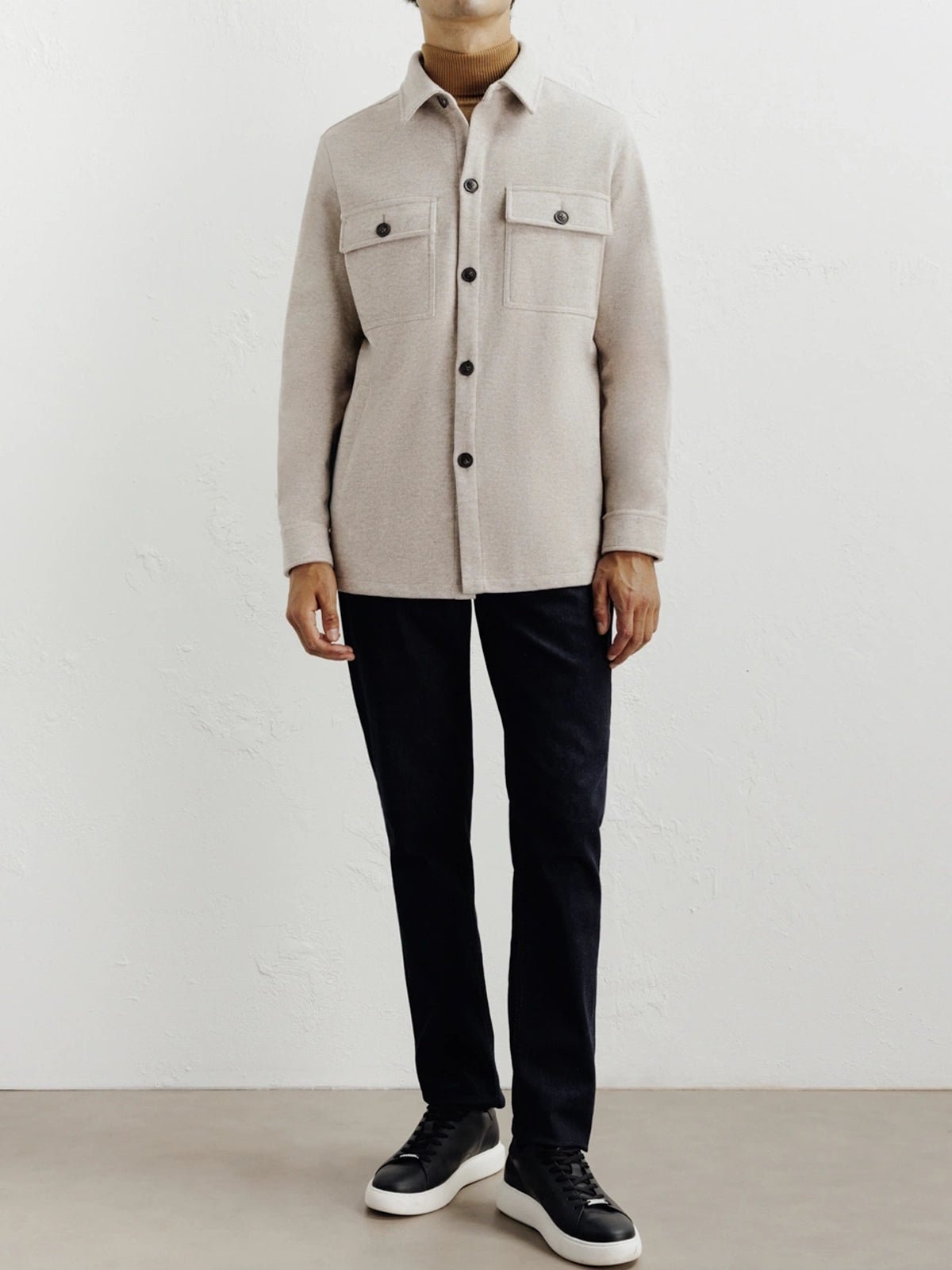 Veste casual col chemise beige - IZAC