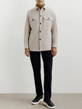 Veste casual col chemise beige - IZAC