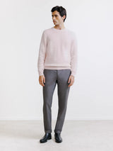 Pull jacquard col rond rose
