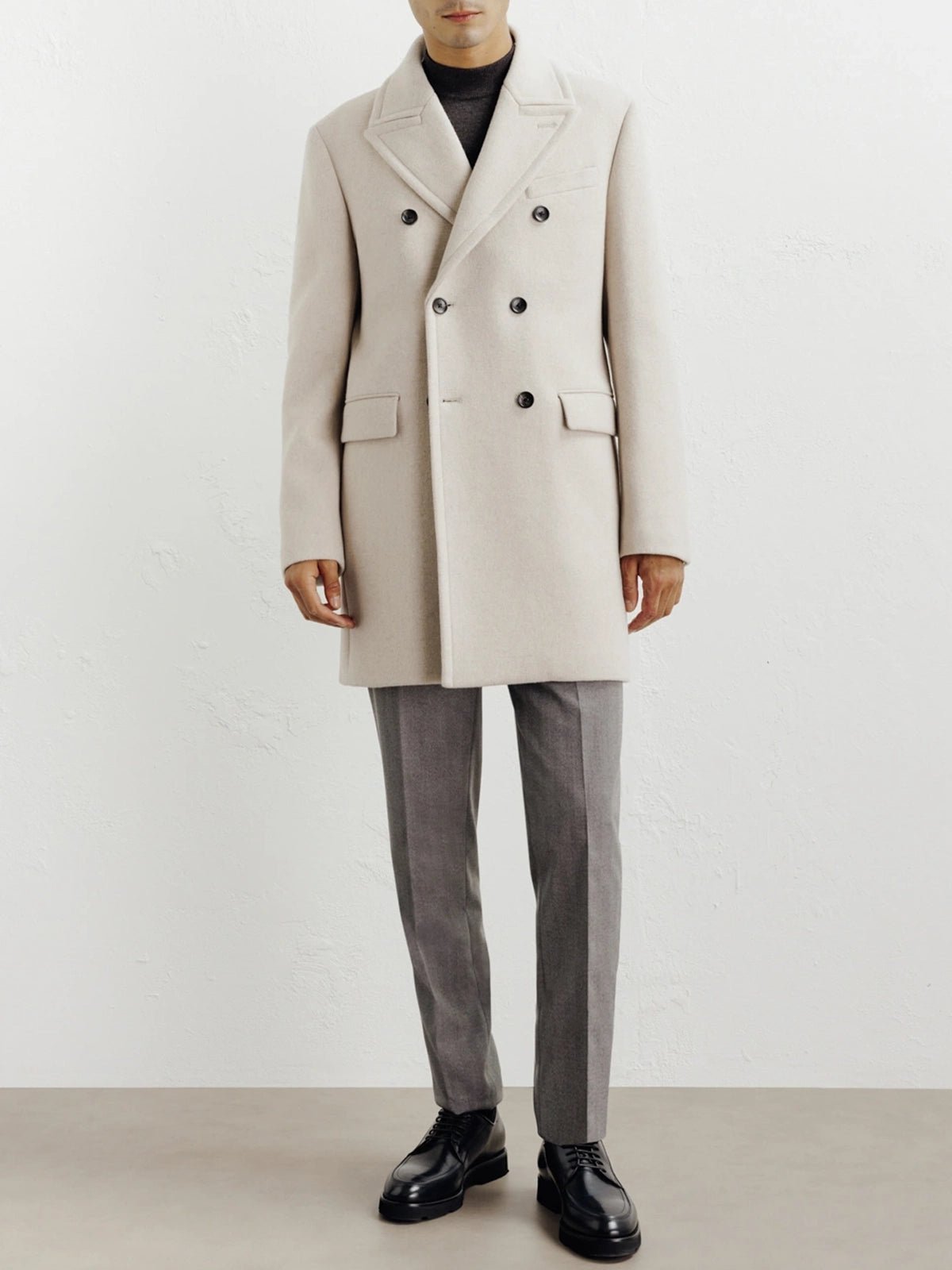 Manteau ville croisé beige - IZAC