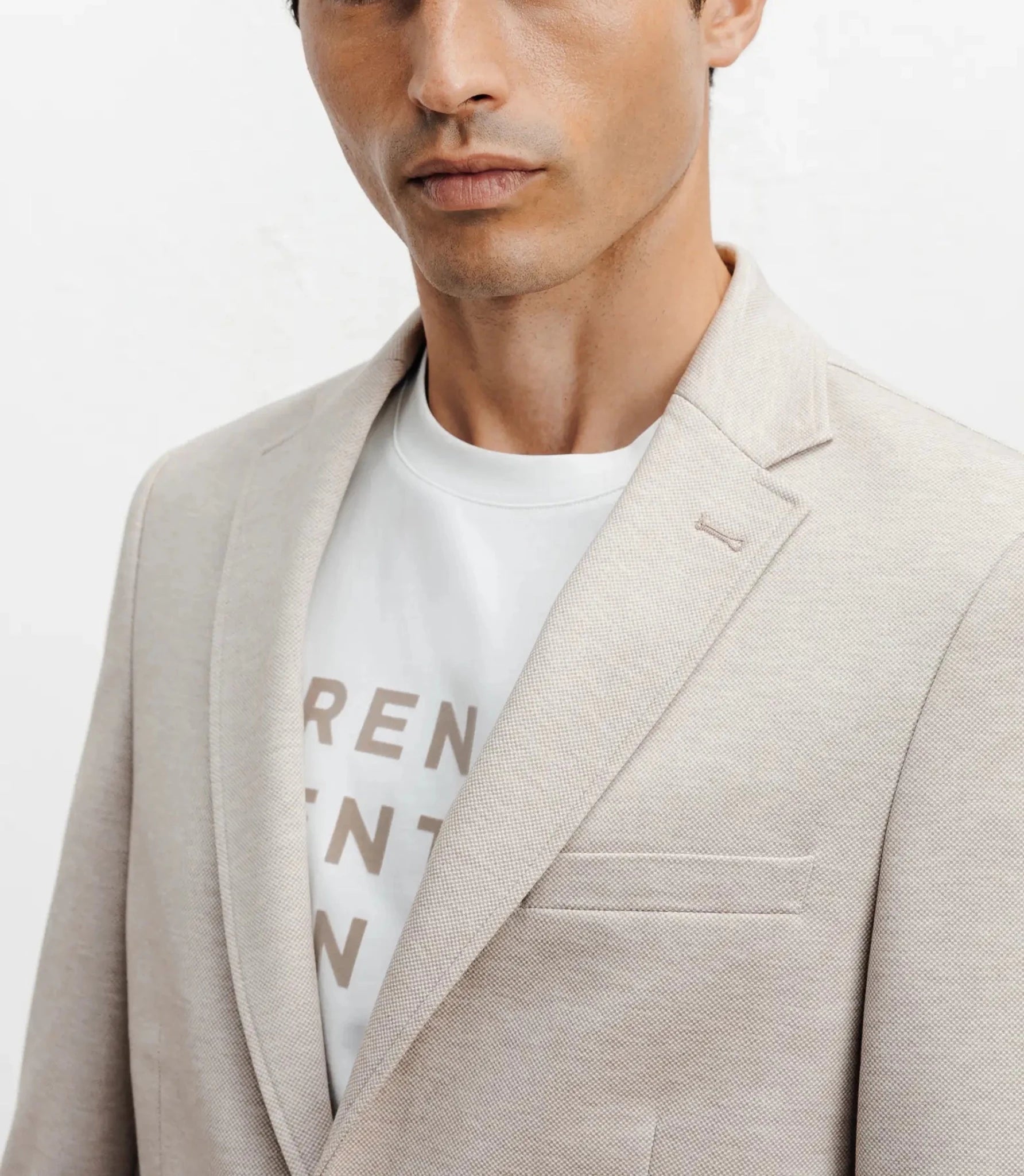 Veste ville en maille 2 boutons beige - IZAC