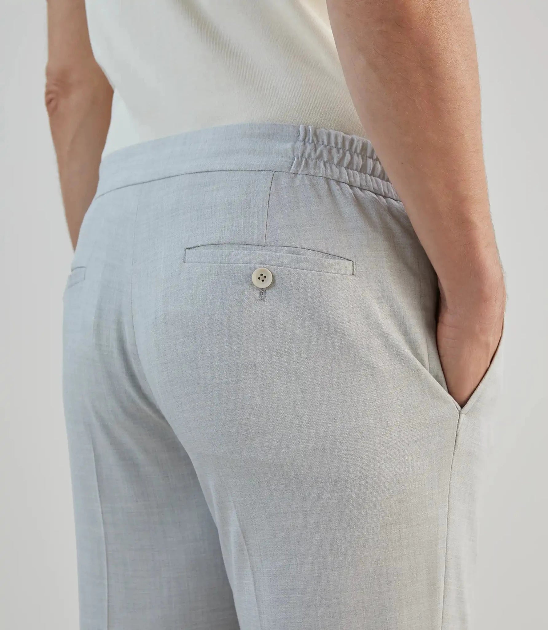 Pantalon ville avec cordon de serrage gris clair - IZAC