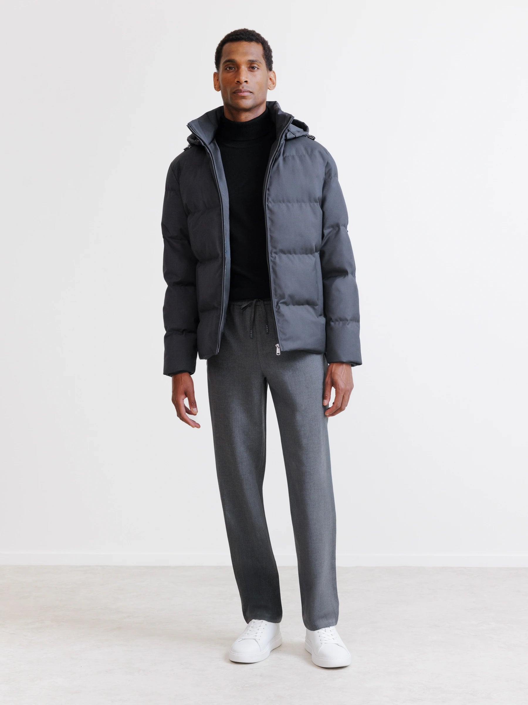 Doudoune courte anthracite