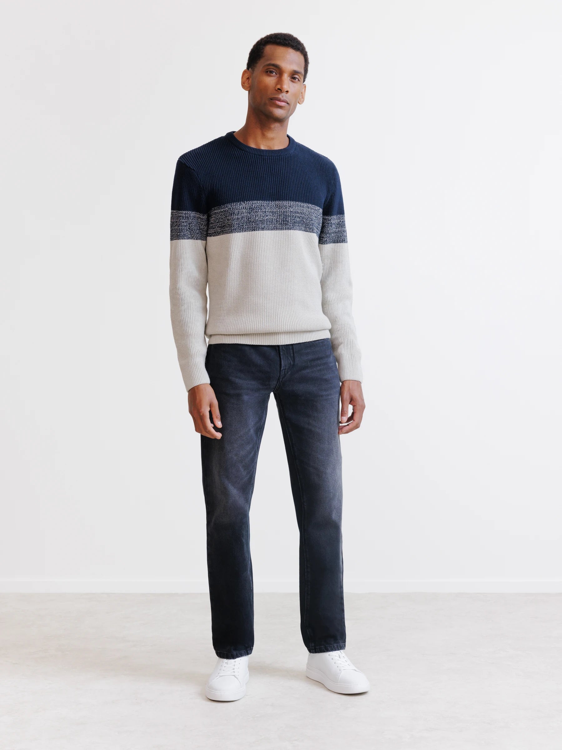 Navy crew neck sweater