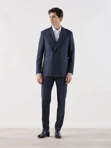 Navy double-breasted suit