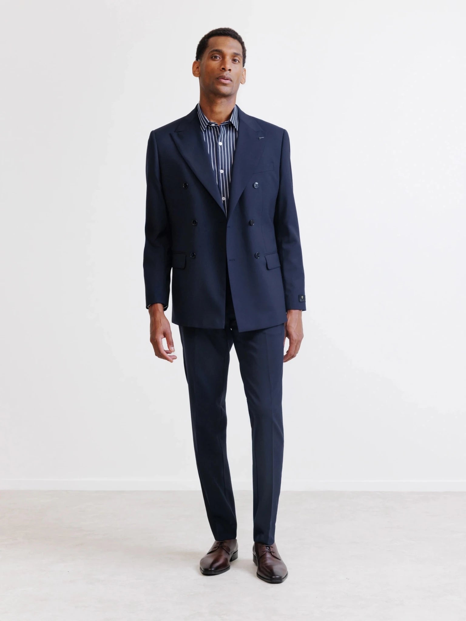 Costume croisé bleu marine - IZAC