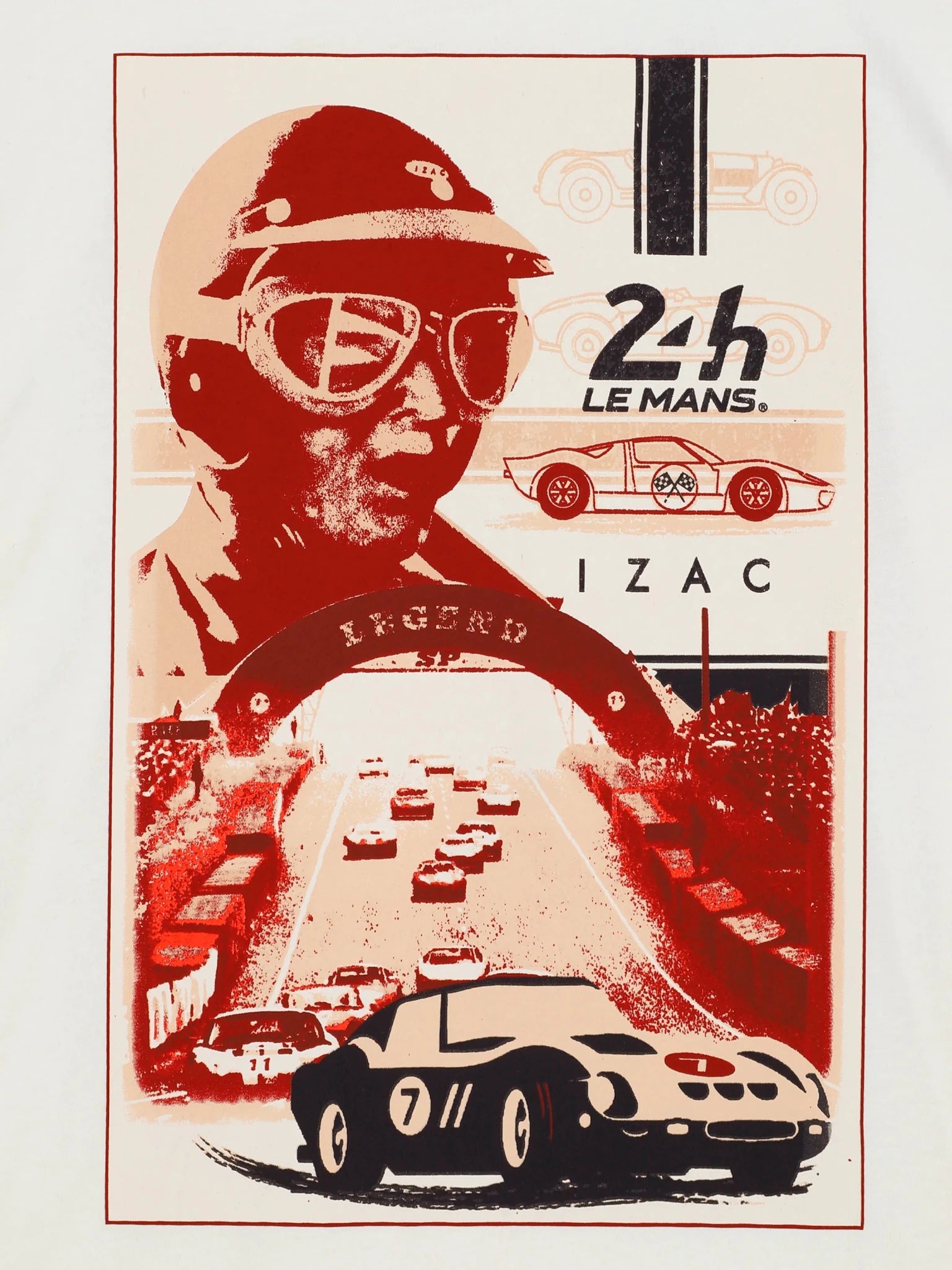 T-shirt col rond écru 24h Le Mans - IZAC
